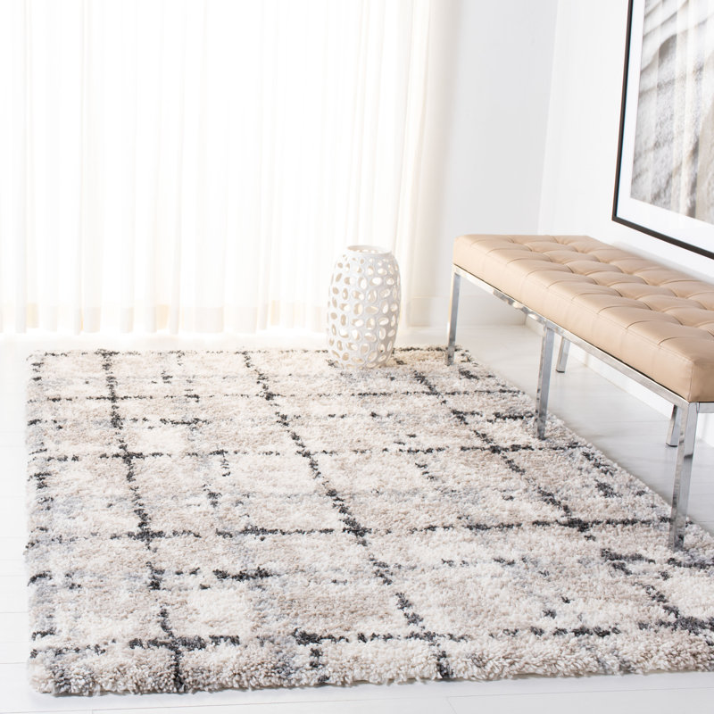 17 Stories Hartz Geometric Gray/Ivory Area Rug & Reviews Wayfair